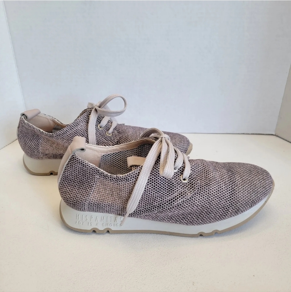 Sneakers Low Women 38 Hispanitas  Grey Purple Tennis Shoes US 7.5  Mesh